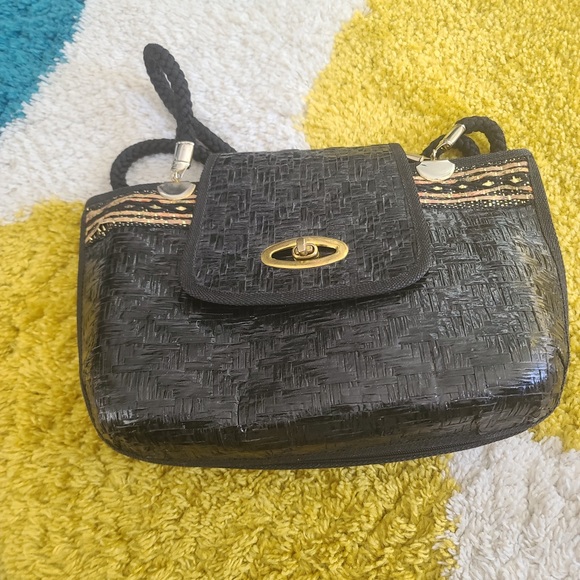 Purse; tweed; black; large - Picture 2 of 2